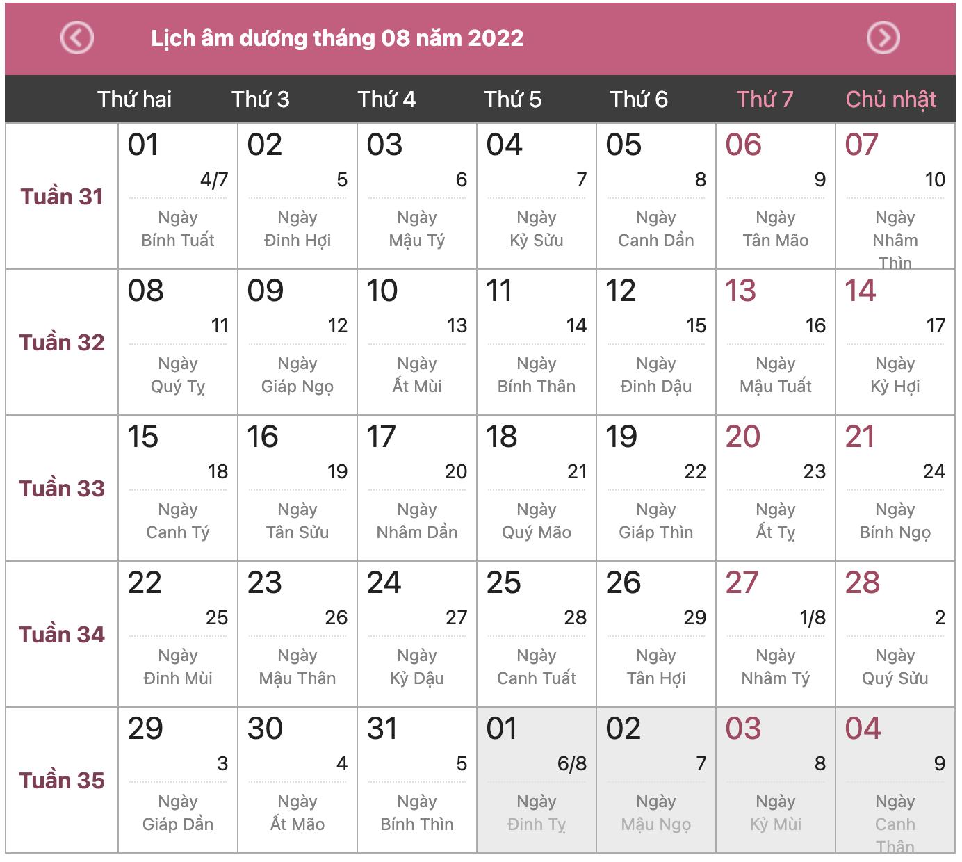 Lịch Âm Năm 2022-2023, Lịch Vạn Liên 2023 Quý Mão