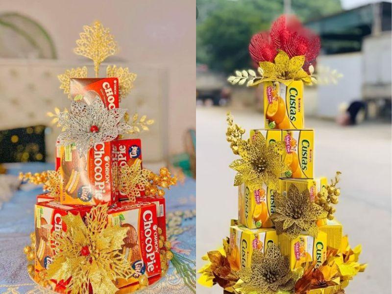 11+ cách trang trí tháp bánh Tết đẹp mắt, dâng lễ ông bà