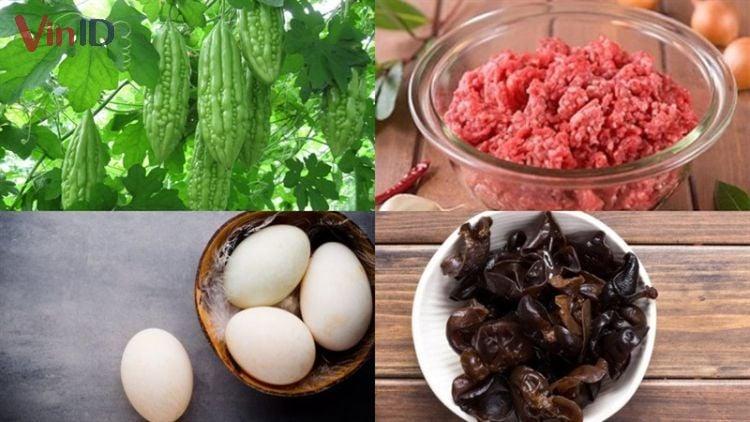 Nguyên liệu để nấu canh khổ qua nhồi thịt