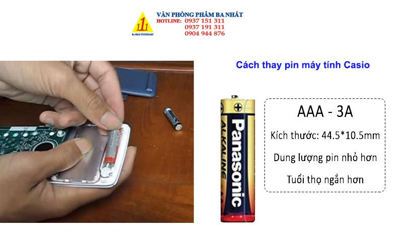 cách thay pin máy tính Casio 570 580