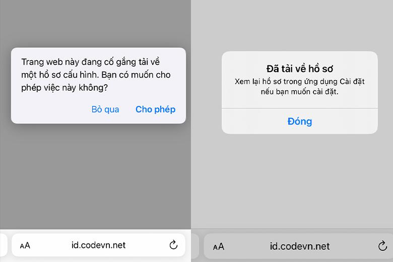 Bước 1: Hướng dẫn tải cấu hình cài đặt CH Play trên iPhone