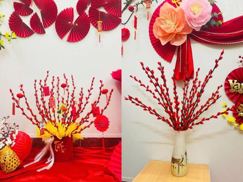 Cách cắm nụ tầm xuân ngày Tết tươi lâu, đẹp mắt