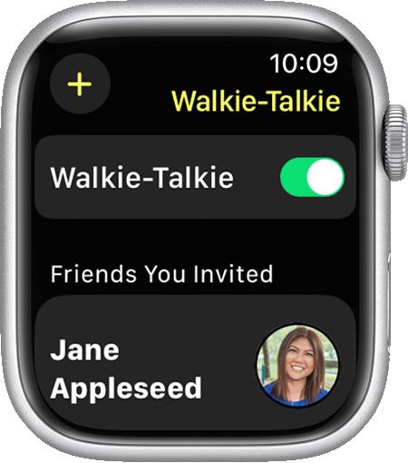 Màn hình Apple Watch hiển thị chế độ cài đặt Bộ đàm