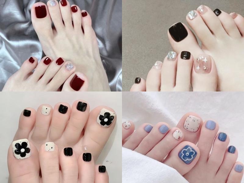 40+ mẫu móng chân đẹp, kiểu nail chân đẹp, tôn da