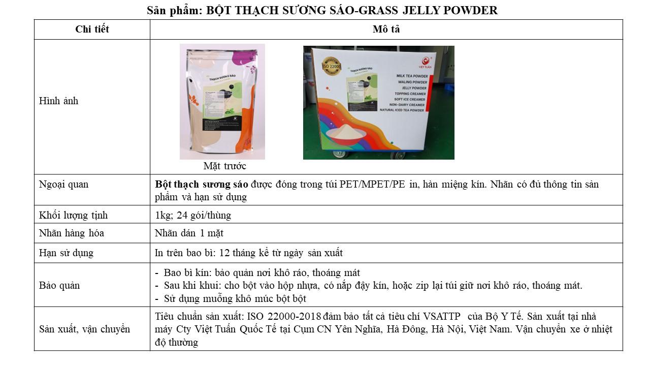 Bột Thạch Sương Sáo - Grass Jelly Powder Việt Tuấn 1kg