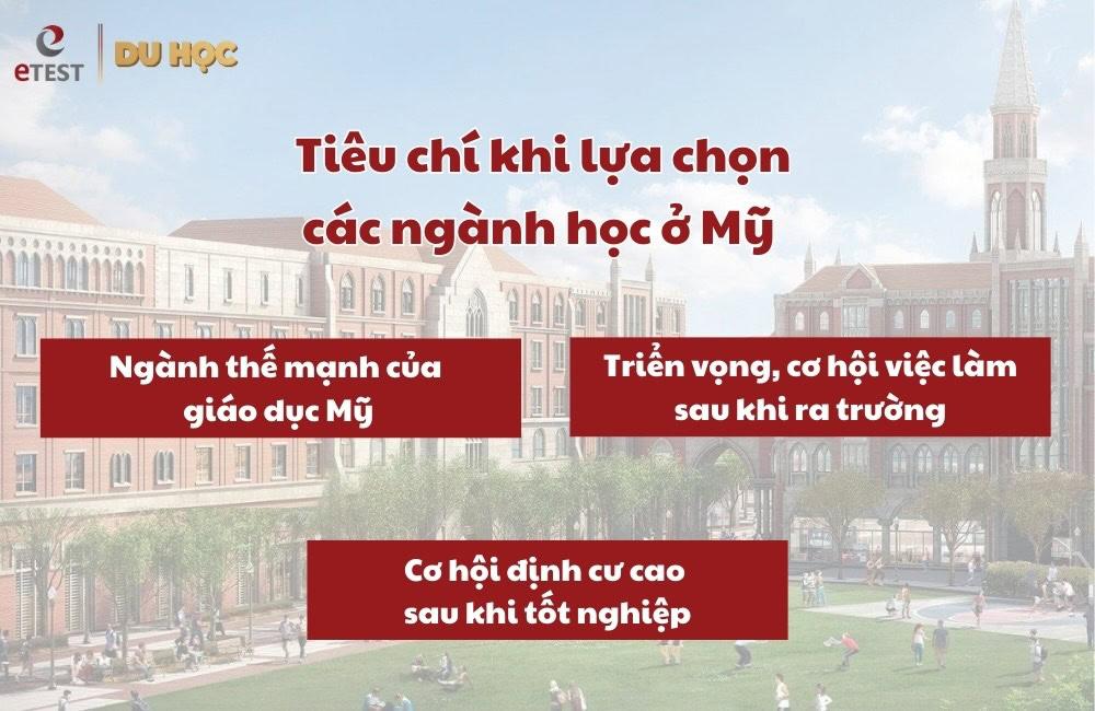 3 tiêu chí cần lưu ý khi lựa chọn ngành học ở Mỹ