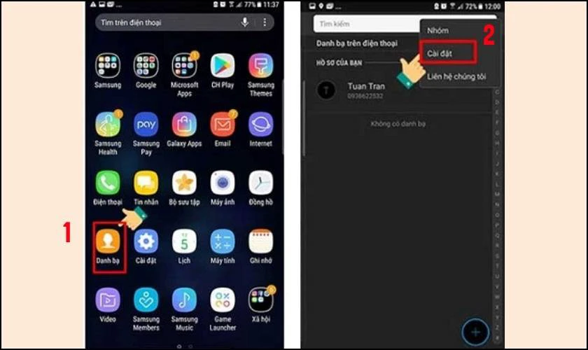 Cách copy danh bạ từ SIM vào máy Samsung