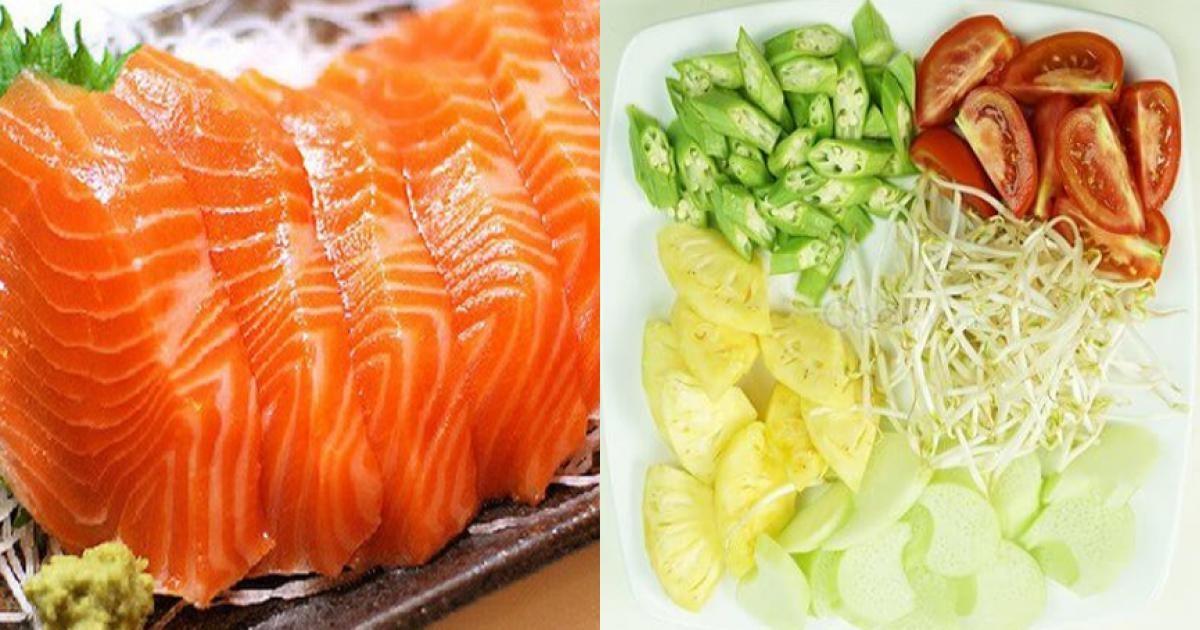 Nguyên liệu làm canh chua cá hồi