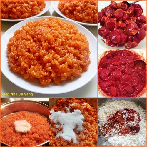 Cách Nấu Xôi Gấc