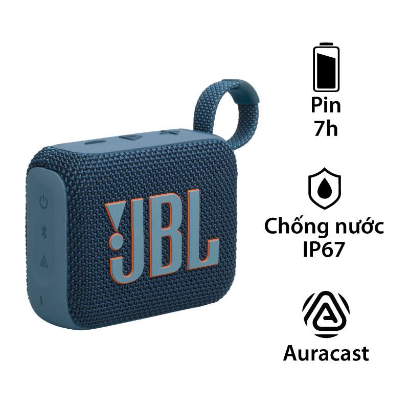 Loa JBL Go 4, Bluetooth 5.3, Pin 7h, Chống Nước IP67, Auracast, Ứng dụng JBL Portable, Nhiều Màu Sắc