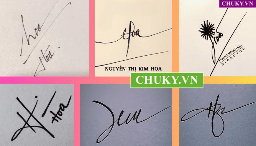 36+ Chữ Ký Tên Hoa, Hòa, Hoá Đơn Giản Đẹp, Phong Thủy TỐT