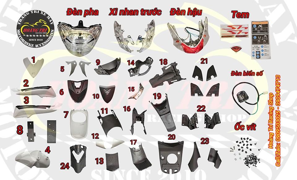 Trọn bộ sản phẩm dàn áo kiểu Sh Ý với nhiều phụ kiện kết hợp với nhau mang đến độ tinh tế cao