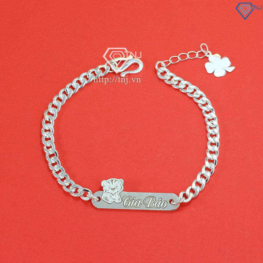 Lắc bạc cho bé khắc tên hình con hổ đẹp LTT0091