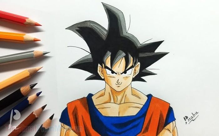 Tranh tô màu Goku đẹp nhất dành cho bé