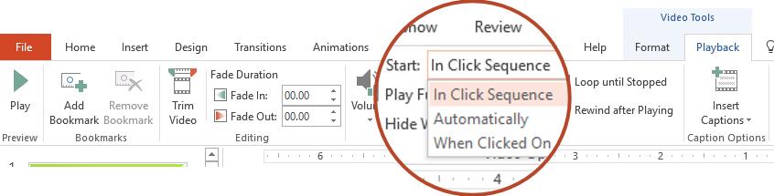 Đặt các tùy chọn phát cho video trong slide trình chiếu