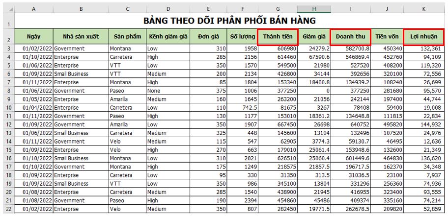 Khóa các ô công thức trong Excel