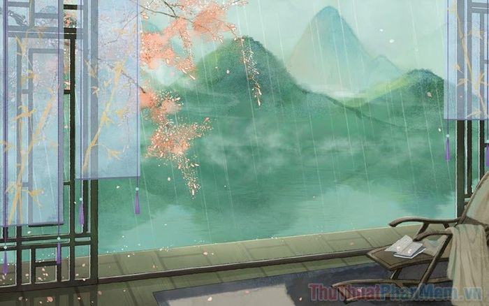 Hình ảnh phong cảnh cổ trang Trung Quốc với vẻ đẹp buồn lãng mạn và đầy cảm xúc.