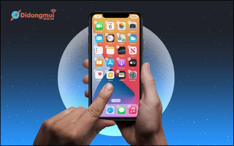 sap xep man hinh iphone