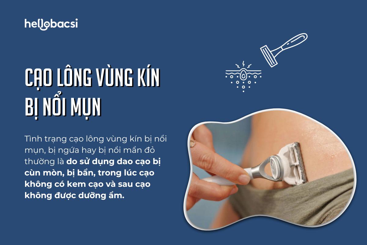 Cạo lông vùng kín bị nổi mụn, bị ngứa, nổi mẩn đỏ do đâu?