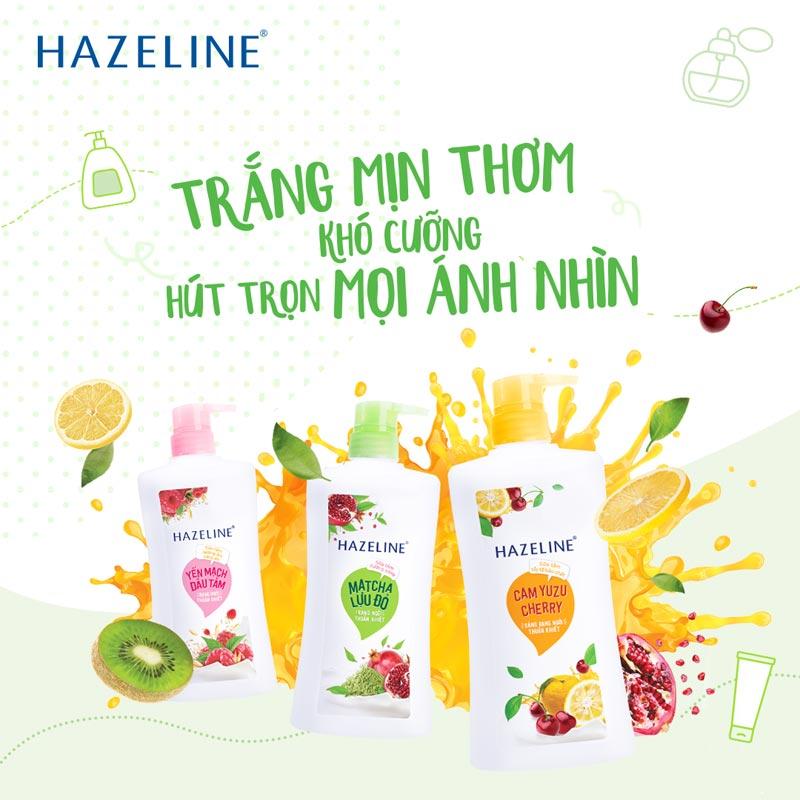 Sữa Tắm Hazeline Matcha Lựu Đỏ Dưỡng Trắng Da 900g