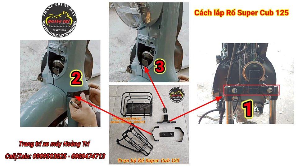 Cách lắp đặt rổ trước Super Cub có baga mũi