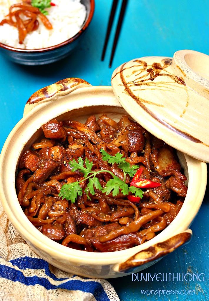 Thịt ba chỉ kho xá bấu – Dư vị yêu thương