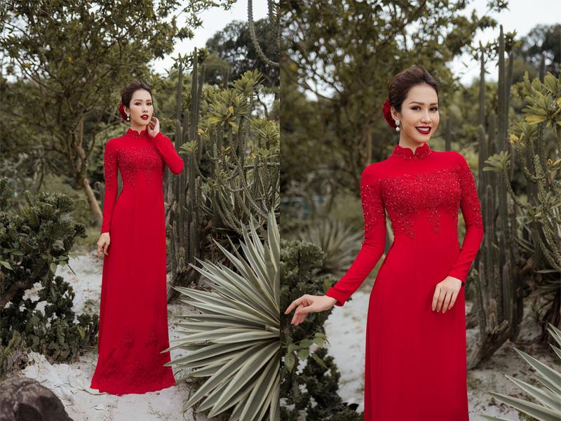 9 mẫu áo dài cưới màu đỏ được ưa chuộng nhất hiện nay