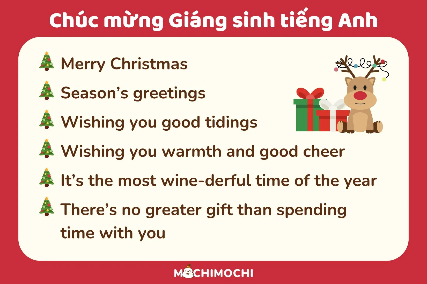 “Bỏ túi” 50+ lời chúc mừng Giáng sinh tiếng Anh hay nhất