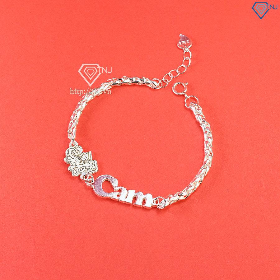 Lắc bạc cho bé khắc tên hình con rồng đẹp LTT0162