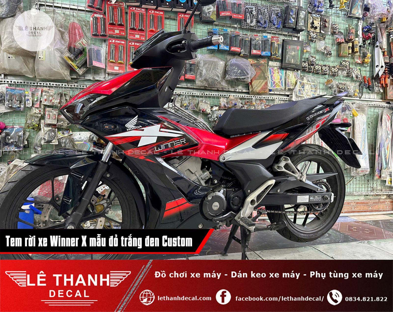 Tem rời xe Winner X mẫu đỏ trắng đen Custom