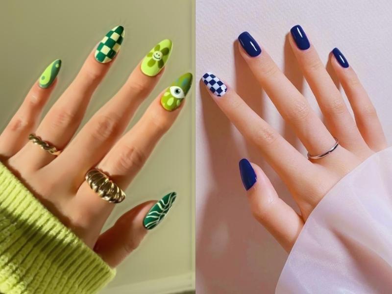 20+ mẫu nail màu xanh độc đáo và đầy thu hút