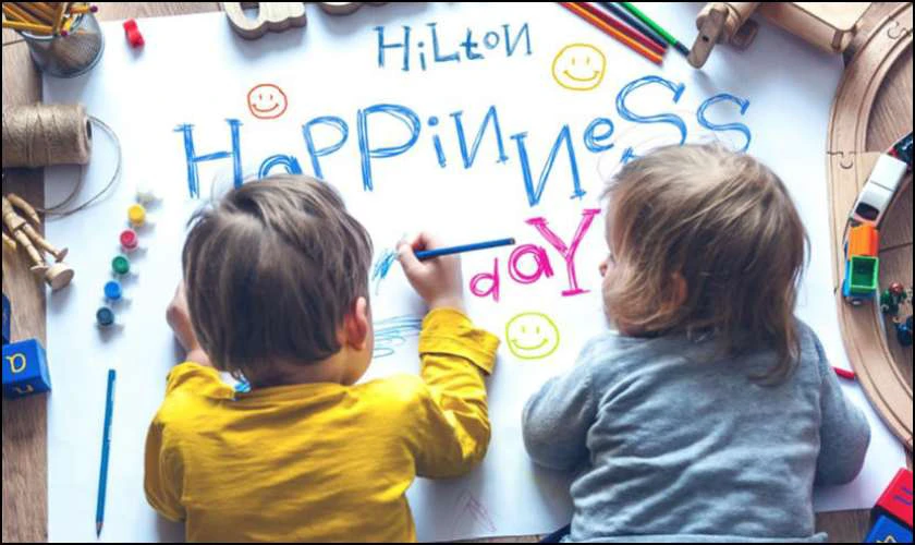 Vẽ tranh ngày Quốc tế Hạnh phúc 20/3/2025 đơn giản, đẹp