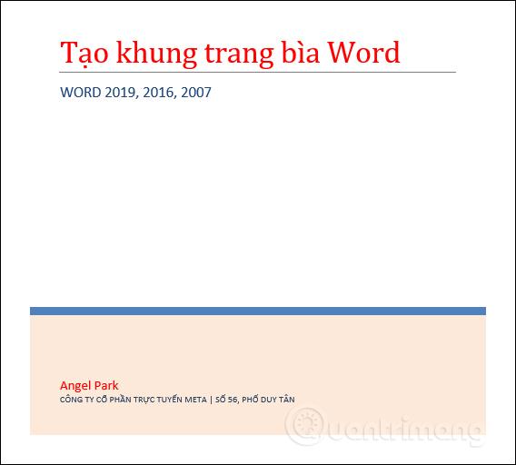Tạo trang bìa