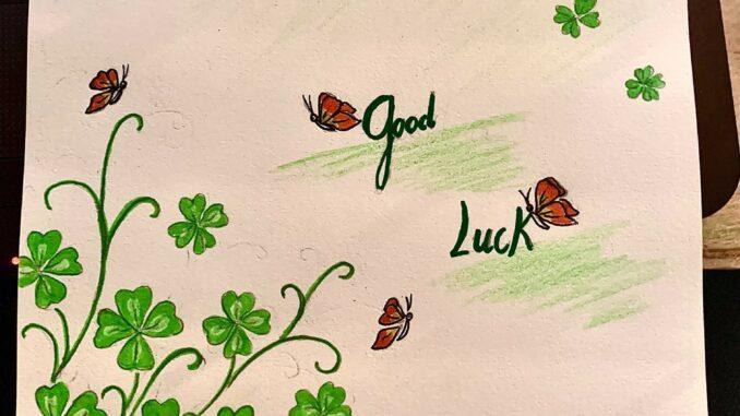 Vẽ cỏ 4 lá đơn giản đẹp trang trí bìa sổ