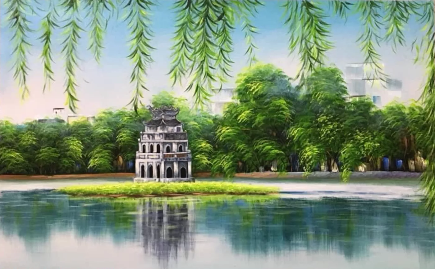 Tranh Hồ Gươm: Nét đẹp thơ mộng giữa lòng Hà Nội