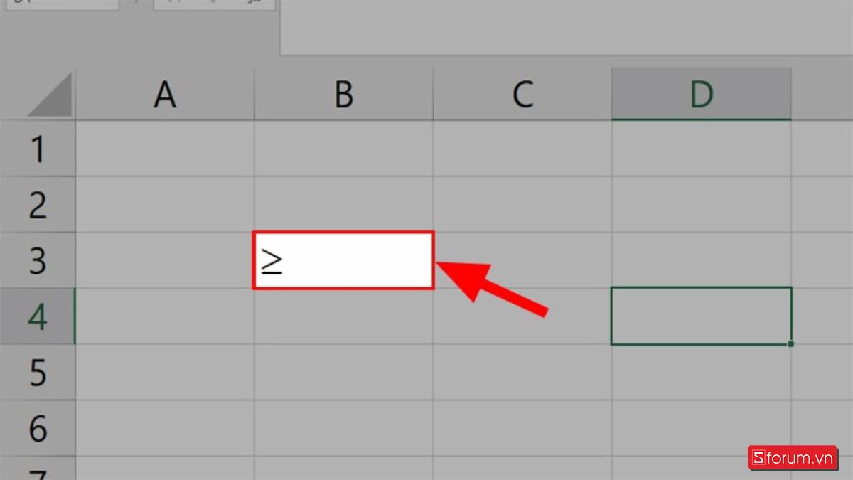 Hướng dẫn cách viết dấu lớn hơn hoặc bằng trong Excel, Word