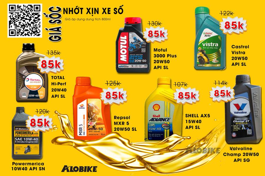 Thay nhớt xe máy hết bao nhiêu tiền? Bảng giá nhớt xe ga, số và côn tay