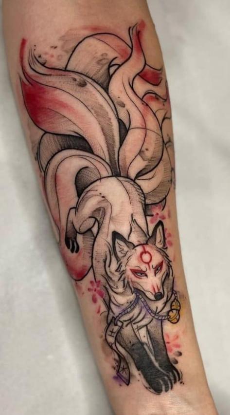 Những thiết kế hình xăm hồ ly 9 đuôi cho nữ ý nghĩa (2023)