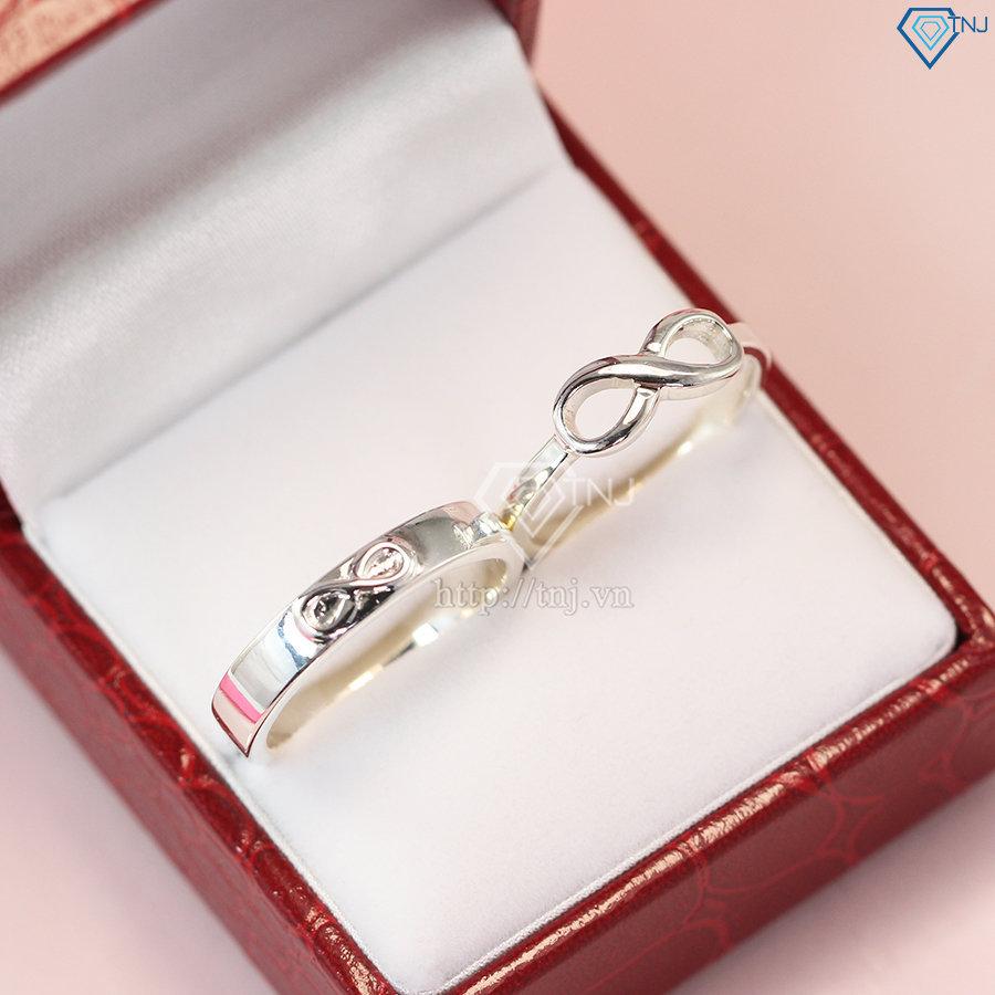 Nhẫn đôi bạc nhẫn cặp bạc hình vô cực đơn giản ND0386