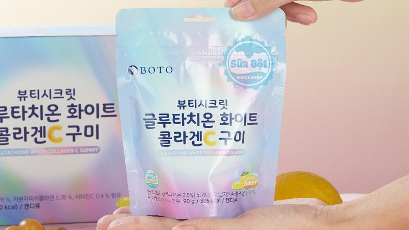 Kẹo dẻo Boto Glutathione White Collagen C vị chanh Hàn Quốc 90g