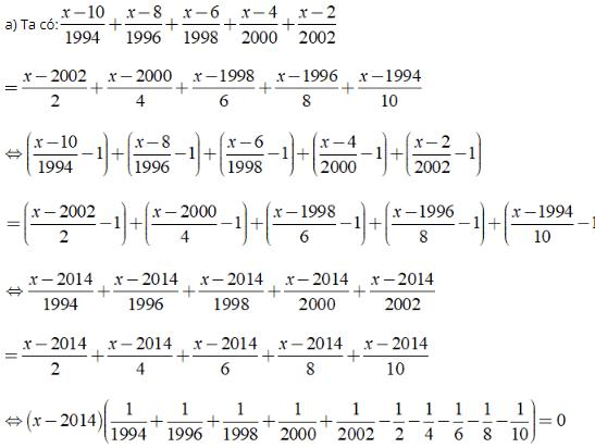 Phương trình đưa được về dạng ax + b = 0