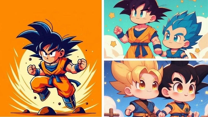 Bộ ảnh goku chibi dễ thương ngộ nghĩnh dành cho fan Dragon Ball