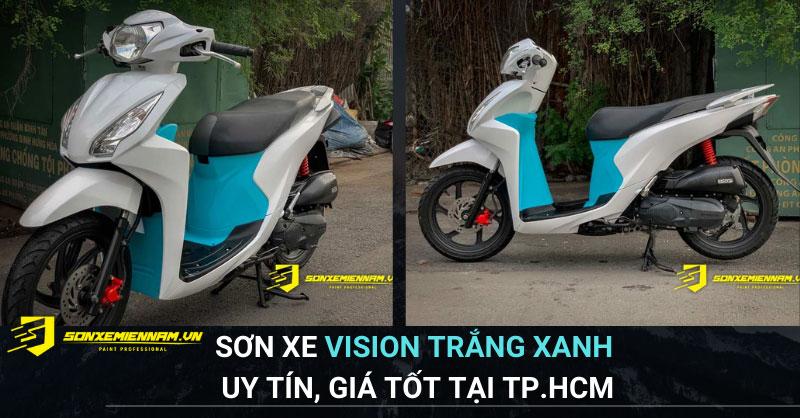 Sơn Xe Vision Trắng Xanh Uy Tín, Giá Tốt Tại TP.HCM