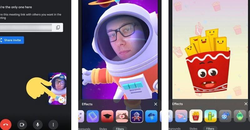 Cách có filter trên Google Meet trên điện thoại cực đơn giản