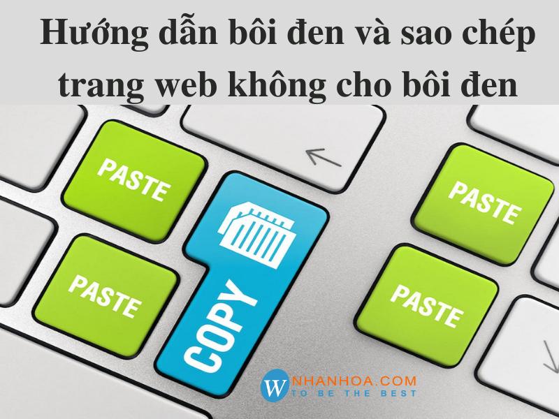 Trang web không cho bôi đen