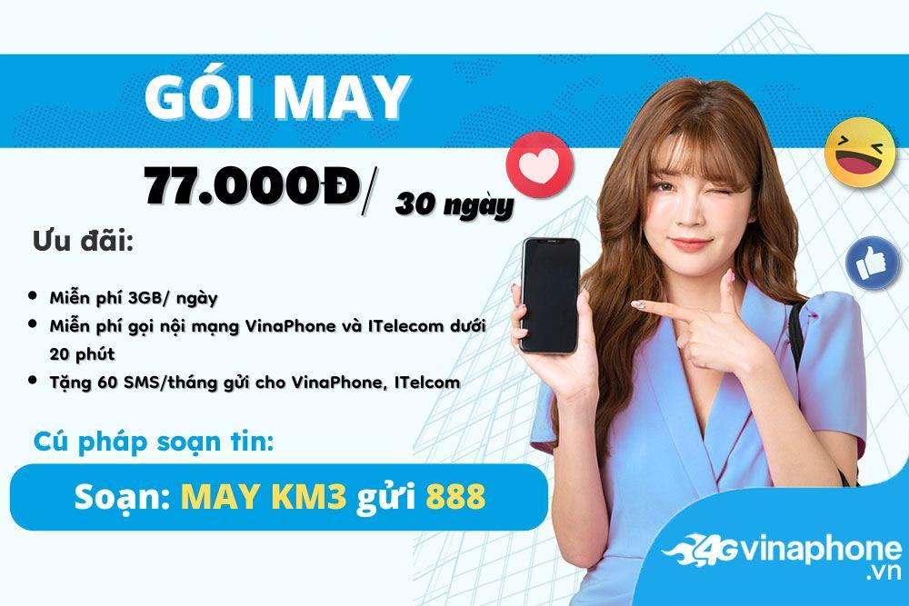 MAY Vinaphone – ưu đãi 90GB suốt tháng chỉ 77k