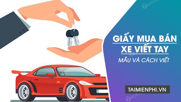 Cách viết giấy viết tay mua bán xe máy