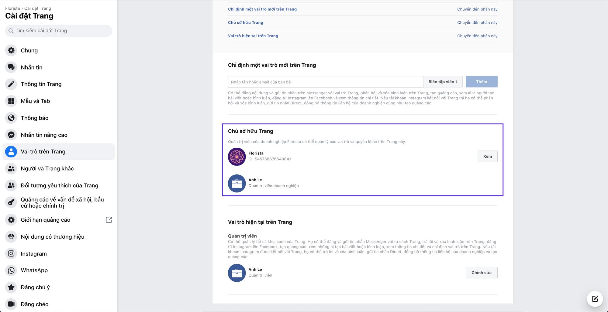 Cách chỉnh sửa vai trò của bạn cho Trang Facebook thành Quản trị viên