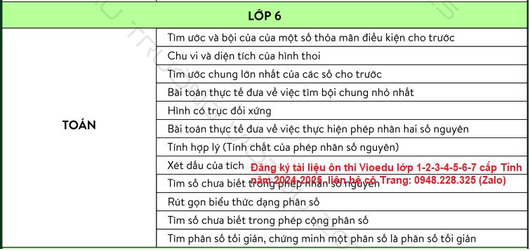 Đề ôn thi Vioedu lớp 6 cấp Tỉnh năm 2024 – 2025