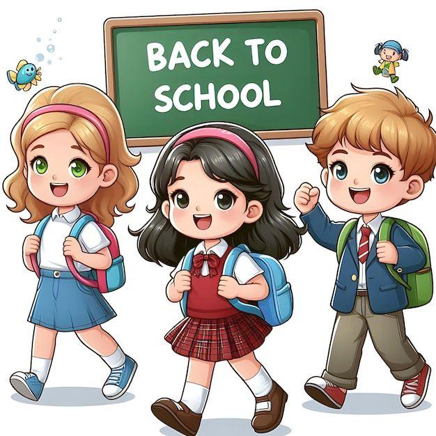 Tải ngay hình ảnh học sinh chibi cute dễ thương miễn phí